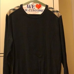 Burberry plaid epaulet mens sweater